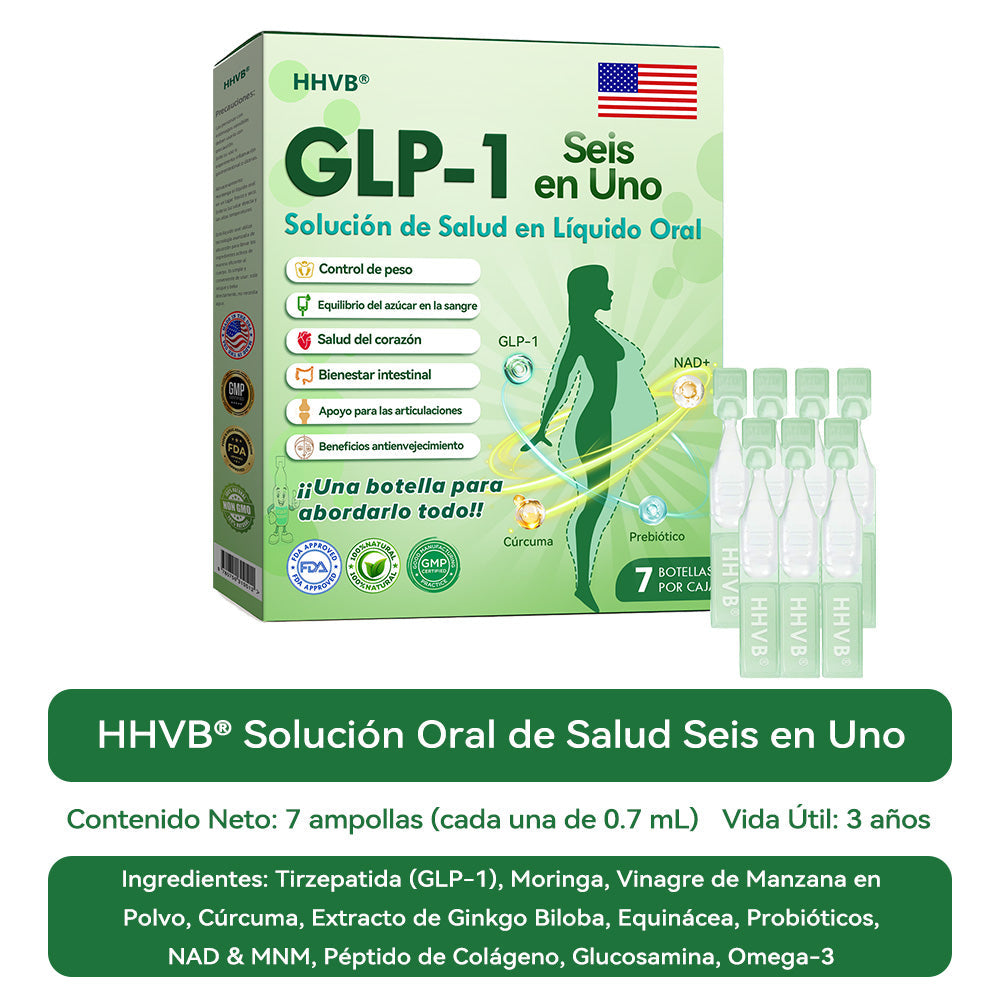 Tienda Oficial |𝐻𝑯𝐕𝐁®👩⚕️𝑺𝒐𝒍𝒖𝒄𝒊ó𝒏 𝒐𝒓𝒂𝒍 𝒍í𝒒𝒖𝒊𝒅𝒂 𝐆𝑳𝑷-1 𝒔𝒆𝒊𝒔 𝒆𝒏 𝒖𝒏𝒐 (Solo una dosis al día, cambios visibles en 7 días) 💖 Para obesidad, salud cardiovascular, diabetes, apnea del sueño, problemas articulares y más.