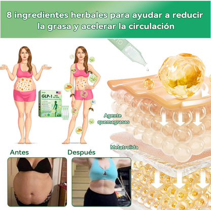 Tienda Oficial | 𝐻𝑯𝐕𝐁®🌿🌿𝐺𝐿𝑃-𝟏 𝑆𝑖𝑥 𝑖𝑛-𝑂𝑛𝑒 𝑆𝑜𝑙𝑢𝑐𝑖𝑜𝑛 𝑜𝑟𝑎𝑙 𝑙𝑖𝑞𝑢𝑖𝑑𝑎 (Solo una dosis al día, cambios visibles en 7 días) ✅ Para obesidad, salud cardiovascular, diabetes, apnea del sueño, problemas articulares y más.